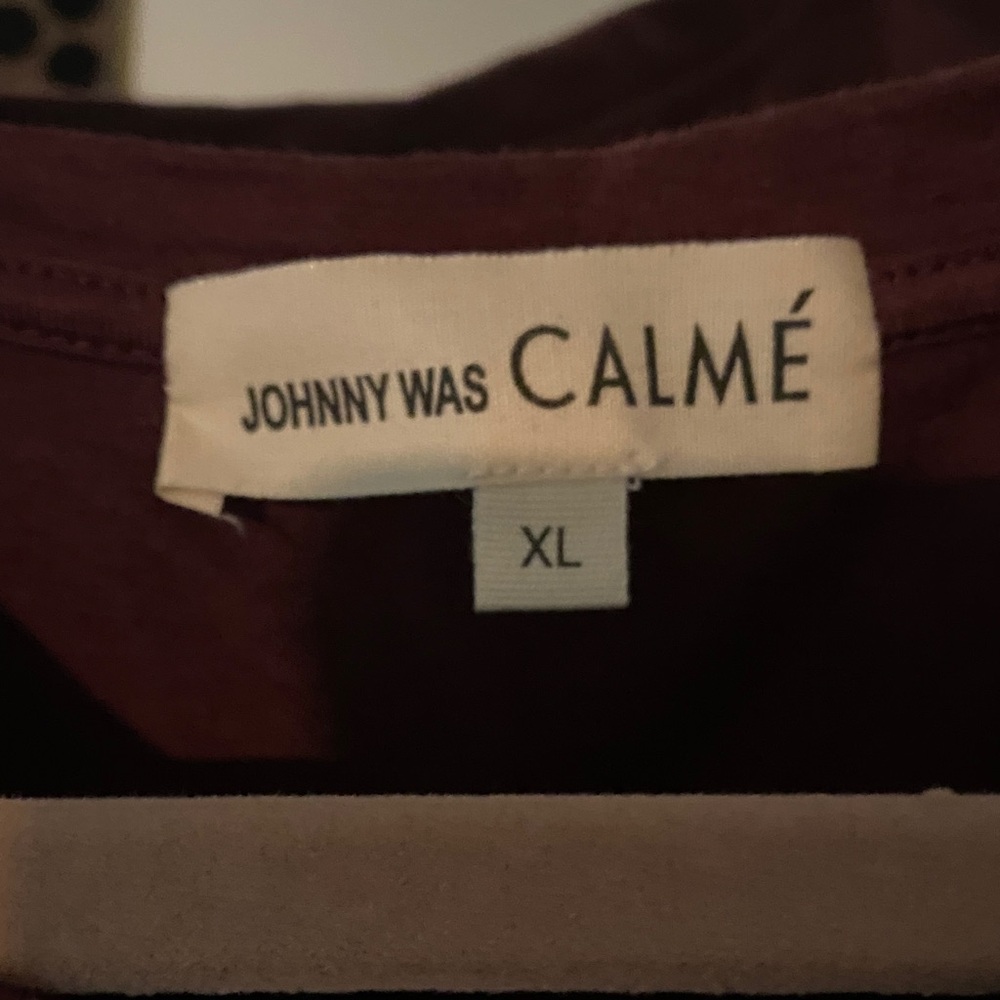Johnny Was Burgundy Long Sleeve Blouse - Picture 2 of 3